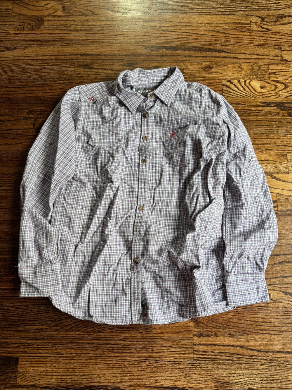 Ariat Women's purple and white Plaid Button-Down Shirt